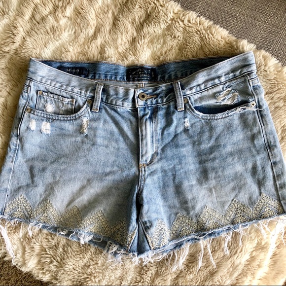 Lucky Brand Jean Shorts The Cut Off Embroidered - Picture 4 of 8